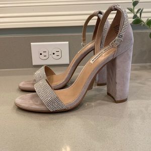 Grey Suede Bedazzled Steve Madden Heels Size 8